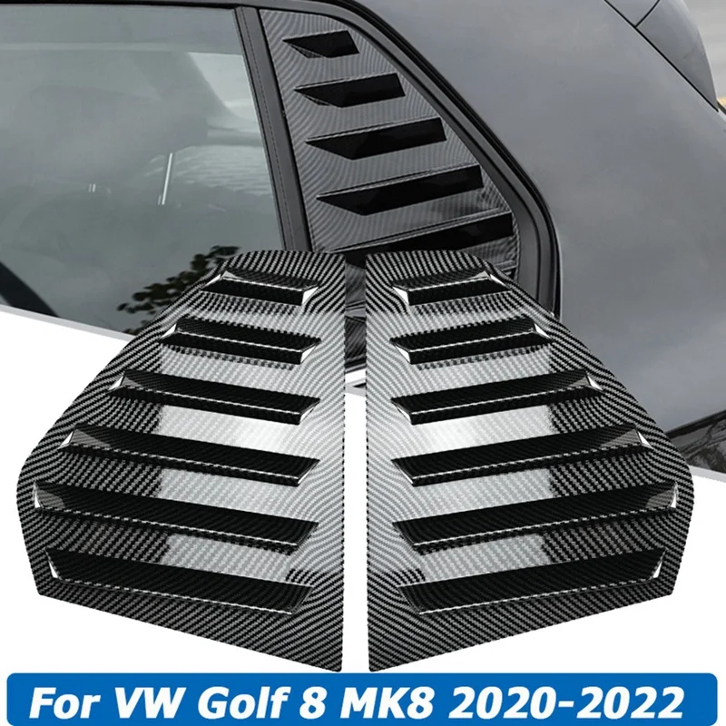 1 Чифт задното странично отдушник, четвърти прозорци, щори, довършителни работи на капака на затвора, Автомобилни Аксесоари, ABS за Volkswagen Golf MK8 2020-2023