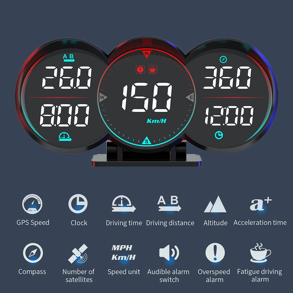 1x2023 Нов Универсален Автомобилен Цифрови GPS HUD Централен Дисплей Скоростомер, Аларма Скоростта на Висококачествени Аксесоари За Интериора Сензори