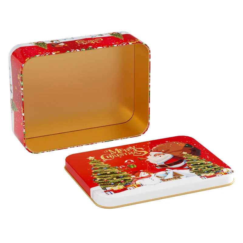 1БР Коледна Кутия шоколадови Бонбони Лидице Скоростна Подаръчни Кутии Коледа Принт Лидице Плоча Квадратен Кутия За Съхранение на Вечерни Аксесоари 