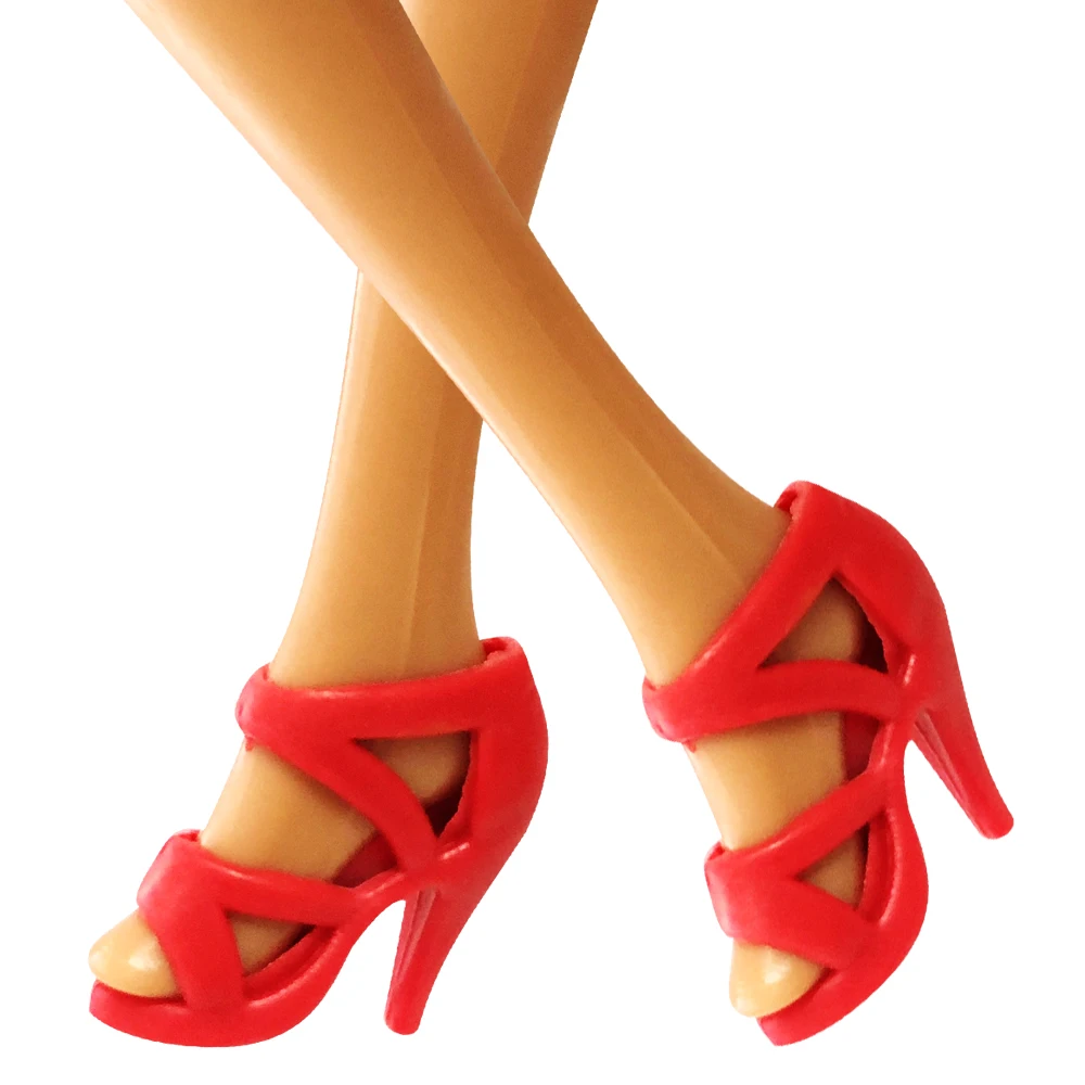 NK 20 двойки /комплект куклено аксесоари Червени обувки Модни сандали на най-сладкото ток за кукли Барби Благородна детска играчка
