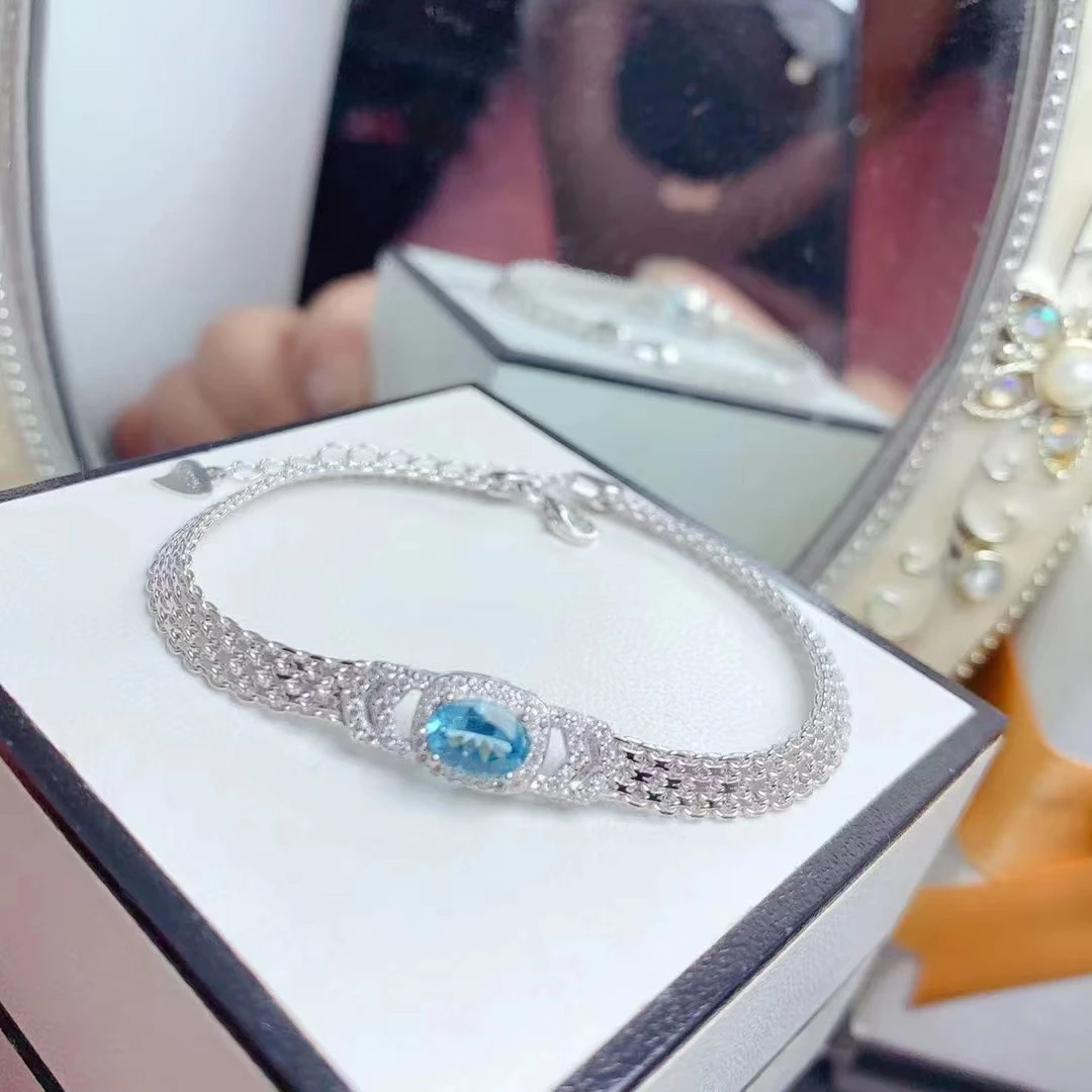 Брендовый бутик KJJEAXCMY, дамски луксозни бижута, гривни от апатита, сребро проба 925, естествен скъпоценен камък за момичета