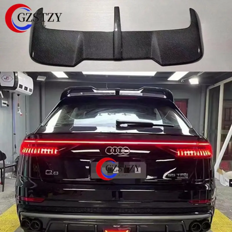 Заден Спойлер На Покрива Багажник За Audi Q8 SQ8 2019-2022 4-Местен Suv От Въглеродни Влакна, флип-надолу Капака на Багажника, Отгоре Стъкло, Сплитер