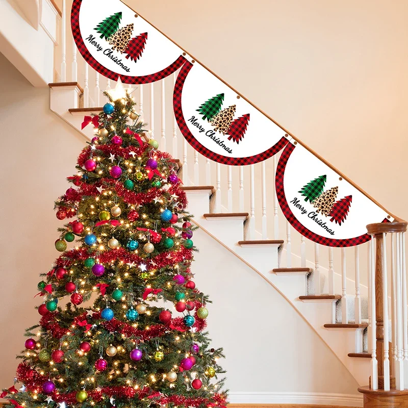 Коледен Открит Веерообразный Флаг Банер Коледна декорация за Дома 2023 Коледа Drop Украшение Коледа Навидад Подарък за Нова Година 2024