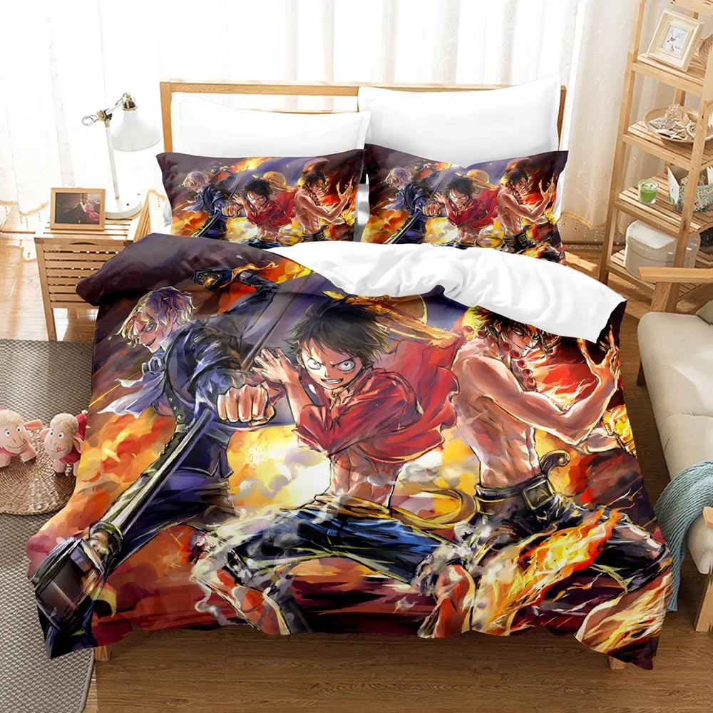 Комплект спално бельо от три елемента в студентски квартири японската манга Серия One Piece, даряващ топлина И комфортен нощен сън