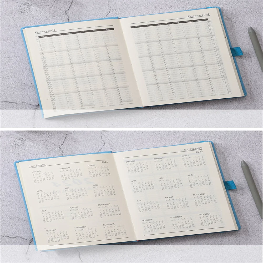 Планер 2024 година от дневника на занятия на курса по английски език за 365 Дни Бележник-планер с формат А5 със стикер-календар Канцеларски материали, Ученически пособия