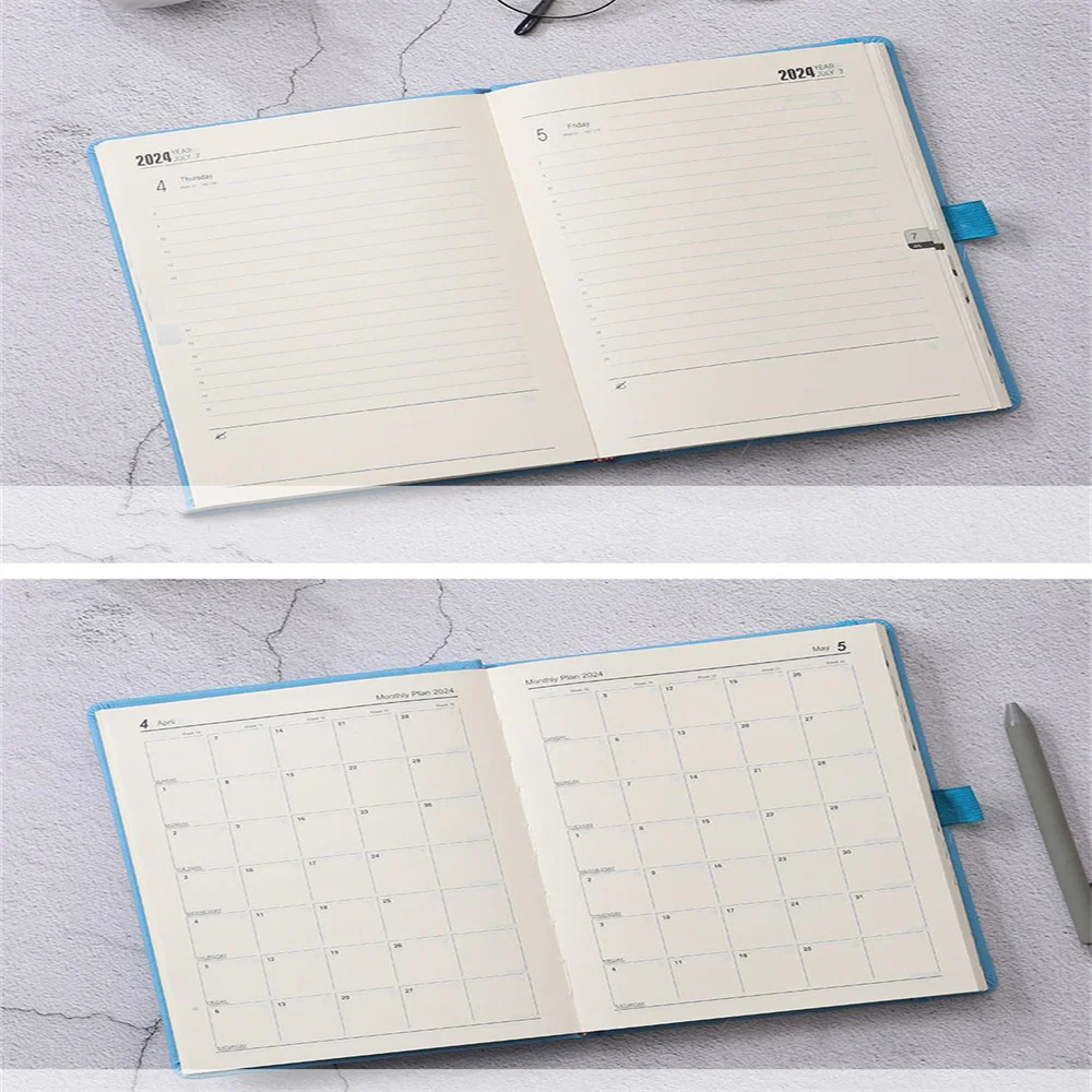 Планер 2024 година от дневника на занятия на курса по английски език за 365 Дни Бележник-планер с формат А5 със стикер-календар Канцеларски материали, Ученически пособия