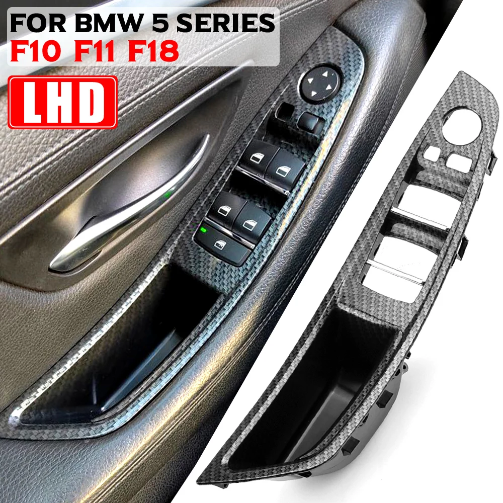 Подходящи за BMW 5 Серия F10 F11 F18 520d 525d 530d 535i Carbon Fiber Car LHD RHD Вътрешна Дръжка Врата Вътрешна Панел Панел
