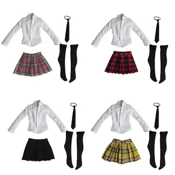 1/6 Училищни униформи: костюми в 6 мащаб/риза/папийонка за 12-инчов женски фигурки Kumik CY CG Момиче