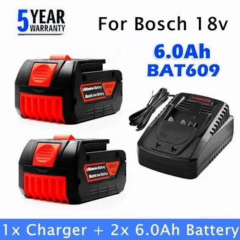 100% Оригинална литиево-йонна батерия 18V 6.0/8.0/10ah 6.0 A BAT609 за преносим заместител на Bosch