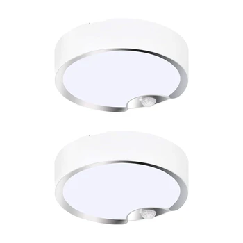 2 лампи на тавана осветително тяло с датчик за движение, работещи на батерии, вътрешни / външни led плафониери за пералня в коридора