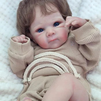 20-цолови Кукли Bebe Reborn Бебе С Готови Рисувани 3D Кожата, Видимите Вени, Размер на Новороденото Бебе, Колекционерско Изкуство, Силиконова Кърпа, Кукла-Бебе