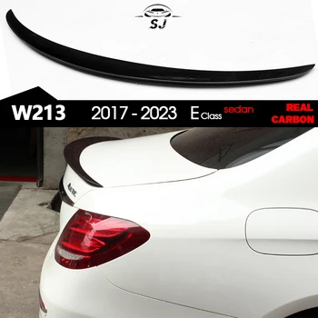 3*3 Истински Спойлер на Багажника от Въглеродни Влакна за Mercedes E Class W213 4-Местен автомобил тип Седан 2017-2023 E200 E220 E250 E300 E350 betouch е 400 счита върха E43 E63 AMG