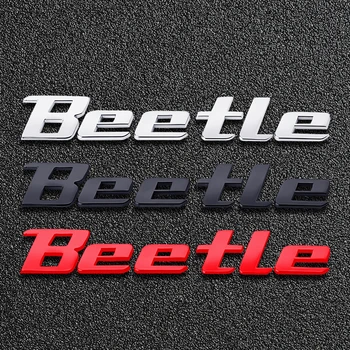 3D Метален стикер с логото на Емблемата на Бръмбар Икона Хромирани Черна Червен Стикер с букви за Volkswagen VW Beetle Аксесоари за декор на задния Багажник