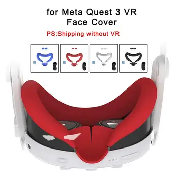 3в1 За Meta Quest 3 Аксесоари Силиконова виртуална маска за лице VR Лицето интерфейс Маска за защита от изпотяване Подмяна на възглавници за лице
