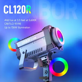 COLBOR CL120 RGB 120 W Фотографско осветление COB Video Light 5600K Планина Bowens Photography COB Light Планина Bowens за стрелба