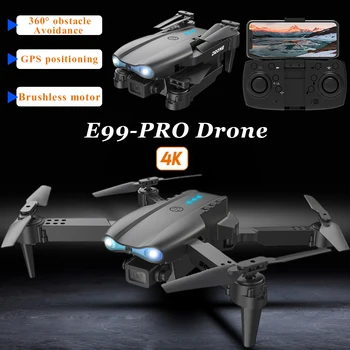 E99 Pro безпилотен самолет с камера, Професионален с двойна камера 4K HD WIFI Оптичен поток, беспилотник за заобикаляне на препятствия, въздушна фотография, Квадрокоптер