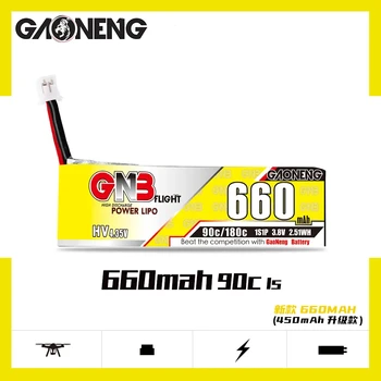 Gaoneng GNB 1S 660mAh 3,8 V 60C/120C 4,35 V HV Lipo батерия PH2.0 Конектор за Дрона Tinyhawk Snapper7 E010 M80S Tiny7 Beta85