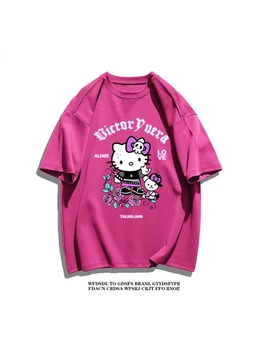 HOUZHOU Японска Градинска Облекло Оверсайз Тениска Дамска Лятна С Анимационни Принтом Свободна Ежедневни Тениска С Къс Ръкав Y2k Kpop Harajuku