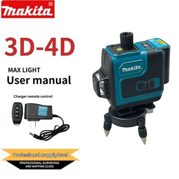 Makita 3D-4D 12-Линеен Лазерен Ниво 12V MAX CXT XPT Литиево-Йонна Самовыравнивающийся 360° 3-Плоскостный Зелен Лазер Ниво