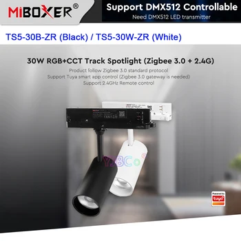 Miboxer 2.4 G Zigbee 3.0 RGBCCT LED Track Light 30 W Прожектор Рельсового тип Тавана на Hristo .. / APP / Предавател DMX512 / Дистанционно управление на 2.4 G