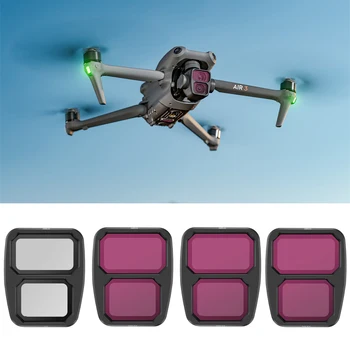 ND филтър за DJI Air 3 Комплект филтри за Защита на обектива и кардана Камера дрона ND8/16/32/64 Комплект аксесоари Air3 с неутрална плътност на UV-лъчи