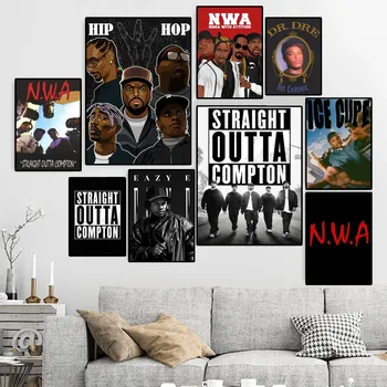 NWA Хип-хоп Звезда Рапър Плакат Платно HD Печат на Персонализирани Стенно Изкуство На Поръчка