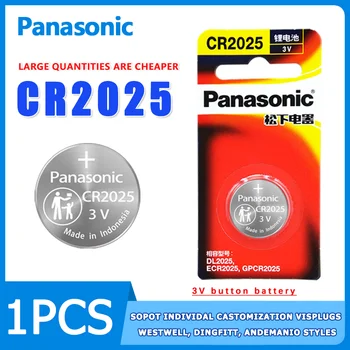 Panasonic CR2025 1 бр. бутон 3.0 батерия 165 ма е подходяща за дистанционно управление на ключовете от колата, батерия за бутони часа