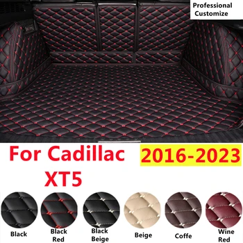 SJ Пълен Комплект, Специално Подходящ За Cadillac XT5 2016-23 XPE, всички сезони Кожена Подложка За Багажника за Кола, Подложка За Багажника Тава, Покриване на Товара на задния Панел