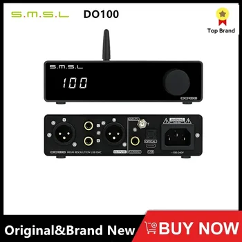 SMSL DO100 наема АУДИОЦАП ES9038Q2Mx2 Bluetooth 5.1 DSD512 32Bit 768 khz OPA1612 Балансиран XLR изход Opt/Coax/BT/USB КПР за PS5