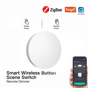 Sasha ZigBee Button Scene Switch Мультисценарная връзка Smart Switch Автоматизация на батерии Работи с устройства Smart Life Zigbee