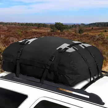 Багажник на покрива, мека чанта за носене, плат Оксфорд 600D, Водоустойчив Здрава Сгъваема конструкция за пътуване и превоз на багаж, Джипове