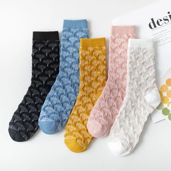 Безплатна Доставка Корейската Мода Карамел Цвят Цветни Ретро Жените Чорапи Сладки Harajuku Жакард Реколта Улични Сладък Рокли Дълги Сокс