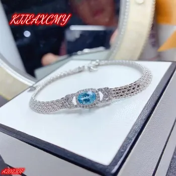 Брендовый бутик KJJEAXCMY, дамски луксозни бижута, гривни от апатита, сребро проба 925, естествен скъпоценен камък за момичета