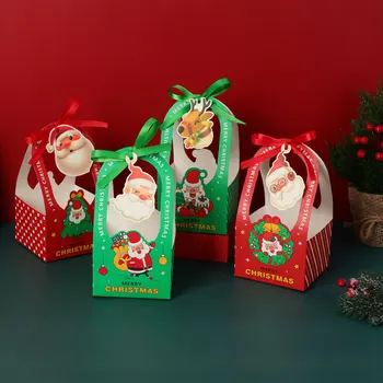 Весела Коледа, Подарък опаковки за шоколадови бонбони и бисквити, пакети с панделка Навидад Натал Noel, Коледни аксесоари за декорация на партита 2023 година