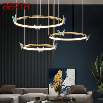Висящи лампи BERTH Nordic LED Creative Ring Butterfly осветителни Тела за дома, хол, трапезария, спалня