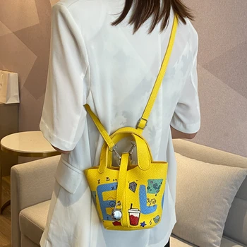 Дамска чанта, скъпа чанта-месинджър с букви във формата на драскулки, чанта за съвсем малък за момичета, чанта през рамо, дамска мода, тенденцията чанта за отдих