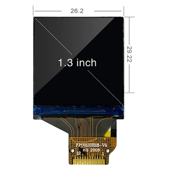 Детектор за ядрена радиация LCD екран 240X240, капацитивен 1,3-инчов тест на дисплея, тестер ядрена радиация, Цветен екран, черен