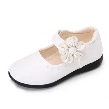 Детски кожени обувки принцеси за момичета, ежедневни обувки на равна подметка, модни детски студентски пролет-есен обувки за партита за момичета