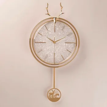 Елегантни стенни часовници за всекидневна Кварцов Подарък стенен часовник Ръчна изработка Златни Кръгли Модерен дизайн, Стъкло Zegar Home Decor