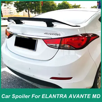 За Hyundai Langdong Elantra, водещ 2014-2023, Спойлер в задната част на капака на багажника, Универсално L-образна задно крило, Детайли от ABS-пластмаса Черен цвят