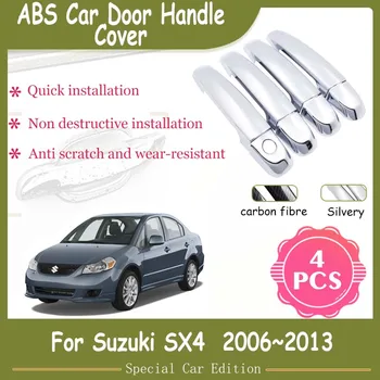 За Suzuki SX4 Fiat Sedici Maruti 2006 ~ 2013 2009 Въглеродни Влакна Хромирани Умна Врата копчето на Кутията Автомобилни Предпазни Аксесоари Етикети