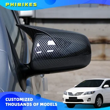 За Toyota Corolla 2007-2013 Vios Yaris Седан P90 2008-2013 Автомобилни Капаци за Огледала за обратно виждане ABS, изработени От Въглеродни Влакна Лъскаво Черен