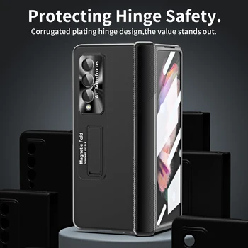Защита От Падане Стъклена Защитно Фолио Калъф за Samsung Galaxy Z Fold 4 Fold4 Fold3 Fold 3 Zfold4 Противоударная Поставка За Телефон Чанта
