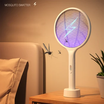 Здрава електрическа лампа от комари - кажете сбогом на комарите, ракета за унищожаване на комари, мухобойка от комари 53,8 см 21,8 см на 9,5 см