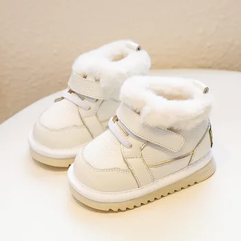 Зимни детски дебели и топли зимни обувки за момчета и момичета, плюшен обувки с мека подметка