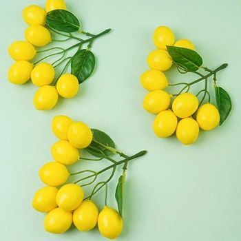 Изкуствена лимонена конец, предотвращающая избледняване, интериор от изкуствени плодове за дома и фотография, директен доставка