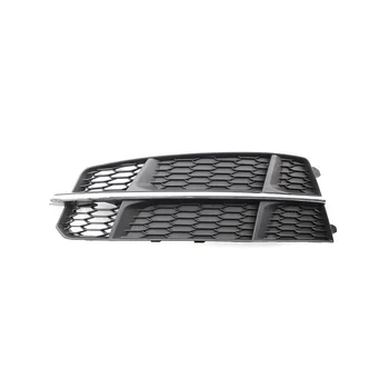 Капак Решетка фарове за мъгла, Фарове Предна Лява Долна Броня 4G0807681AN за Audi A6 C7 S-Line 2014-2018 Черен Хром