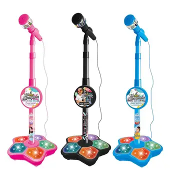 Караоке-машина за децата, поющая играчка с регулируема височина, Трайни детски игрални комплекти за пеене със светлината на рожден Ден