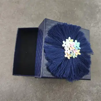 Ковчег с цветя в стил Бохо, колие, кутия за пръстени, Многоцветен опаковане на бижута, Подаръчни кутии, дисплей за обеци, Черна гъба