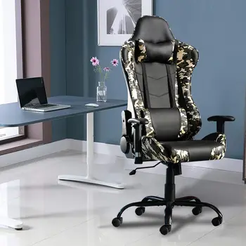 Компютърен стол, Офис Стол Слот Столове Офис Въртящи се Столове с облегалката за глава и Лумбална Възглавница, Получени в Склада На САЩ